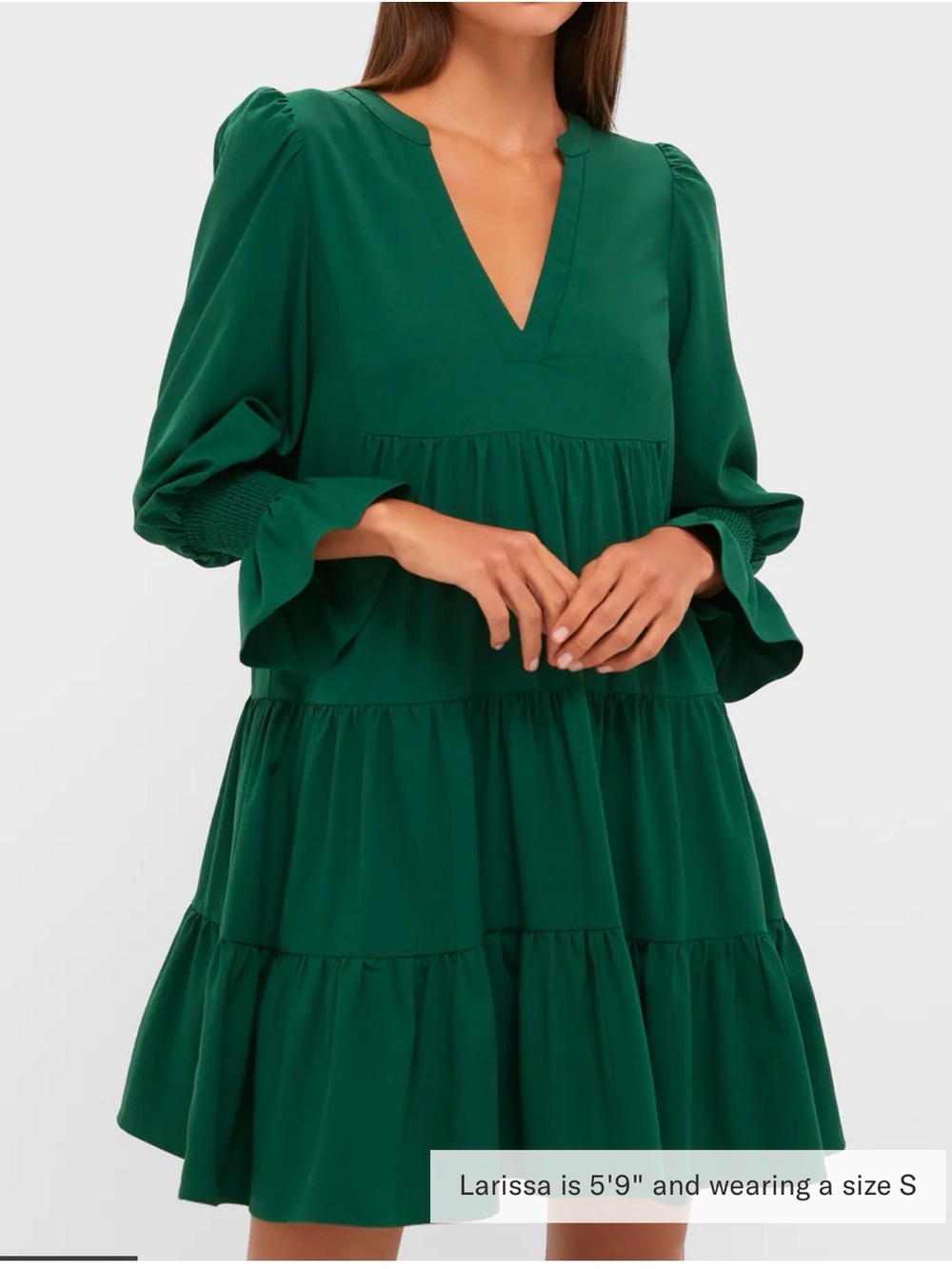 Tuckernuck Pomander Place Kenzo Green and White Ikat Tiered Mini Dress
